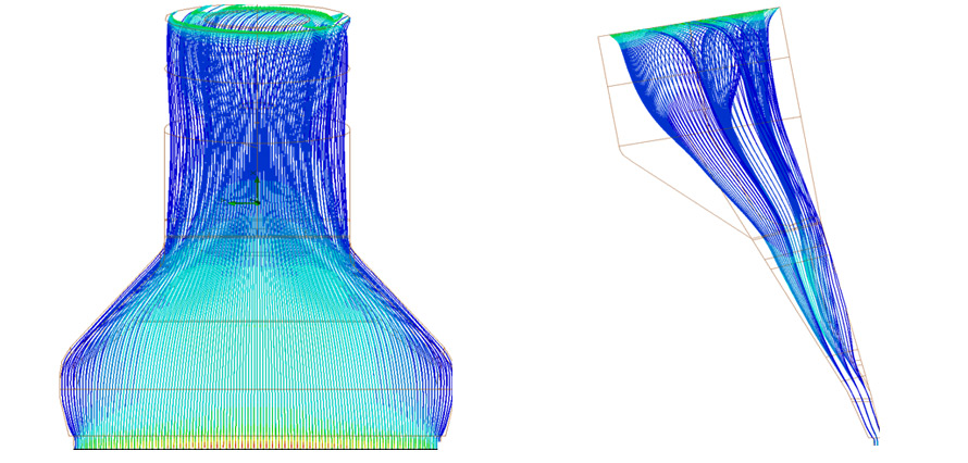 Flow simulation: Speed profile in flow channel