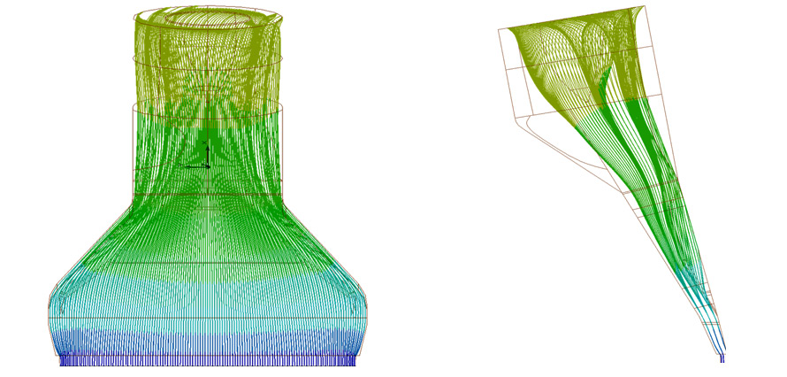 Flow simulation: Pressure distribution in flow channel